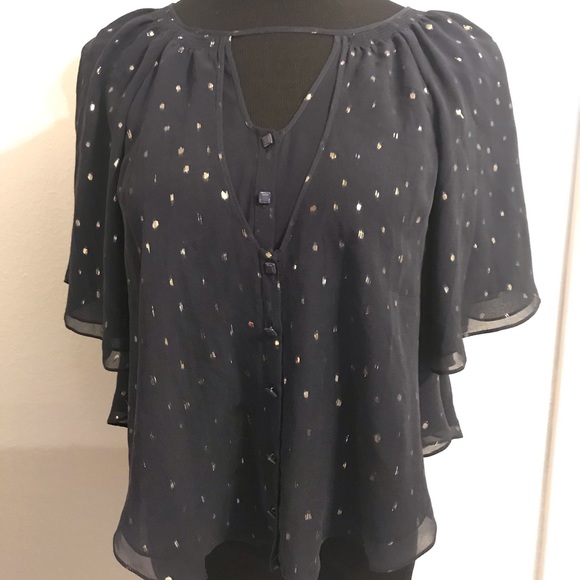 Anthropologie leifsdottir Adena blouse Navy - Picture 2 of 8